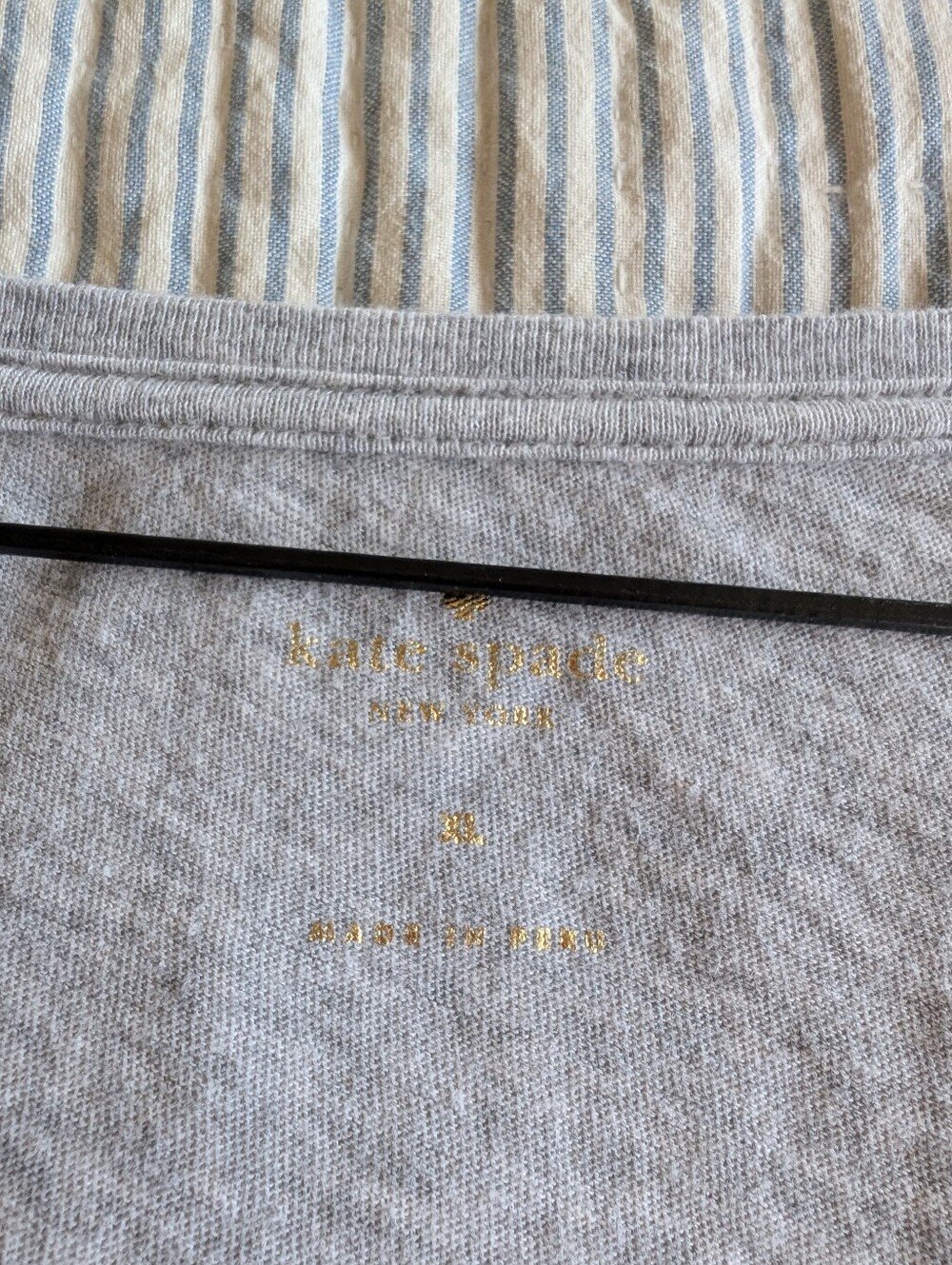 Kate Spade Wink Face Cotton T-shirt Grey XL - Picture 3 of 6